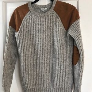 Madewell Uphill Suede Patch Sweater